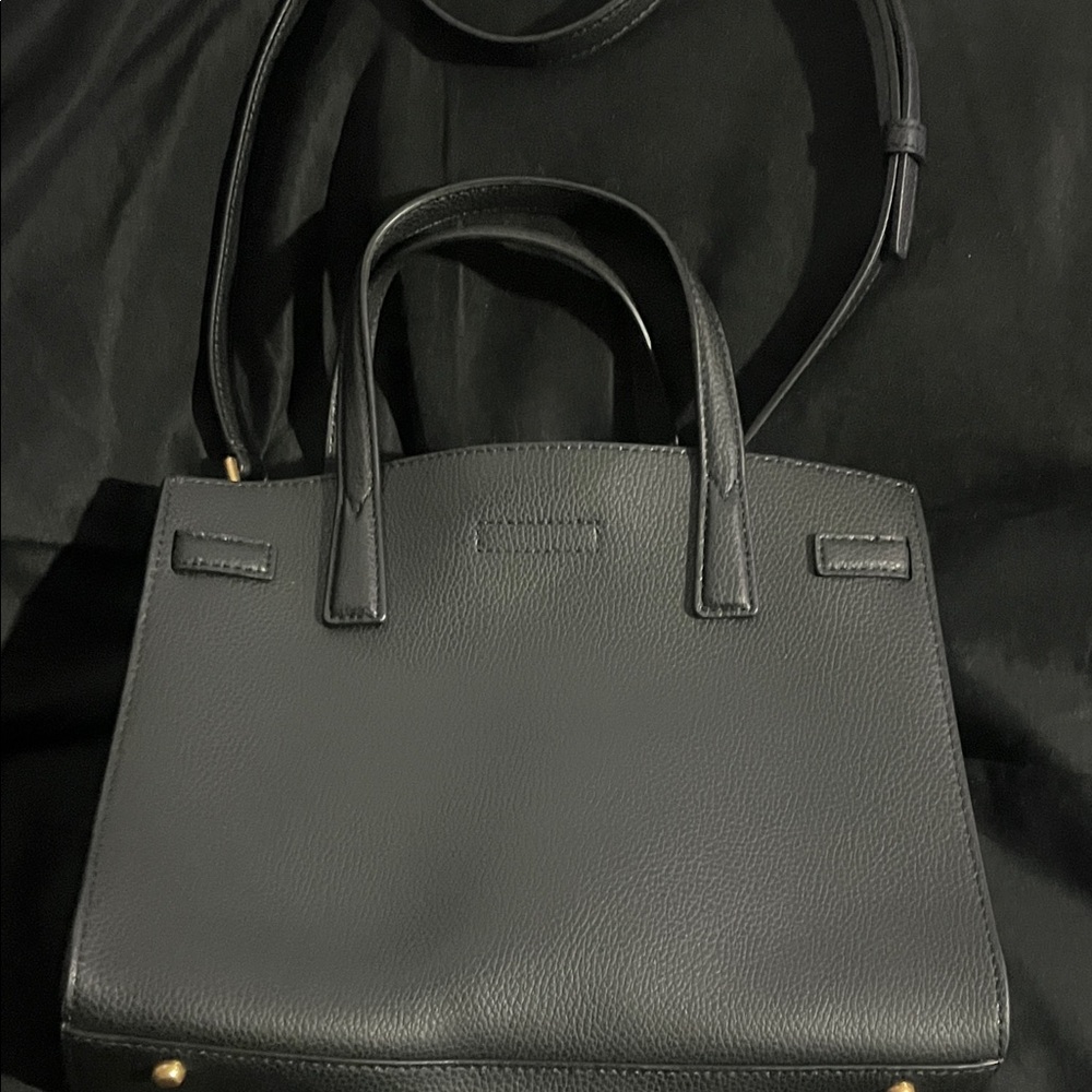 Tory Burch Black Satchel with Burgundy Tag and Gold Hardware - Picture 3 of 11